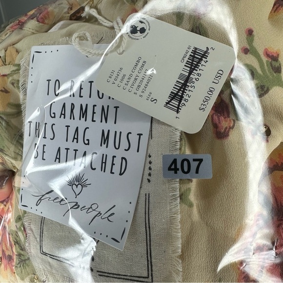 NWT Free People Bali Golden Sun Printed Mini Dress Size Small - Picture 11 of 11